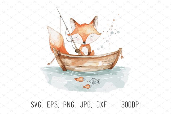 Baby Fox Fishing Nursery Clipart Guide
