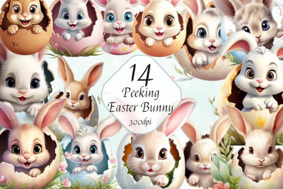 Cute Easter Bunny Peeking Sublimation: Elevating Seasonal Designs with High-Quality Digital Art