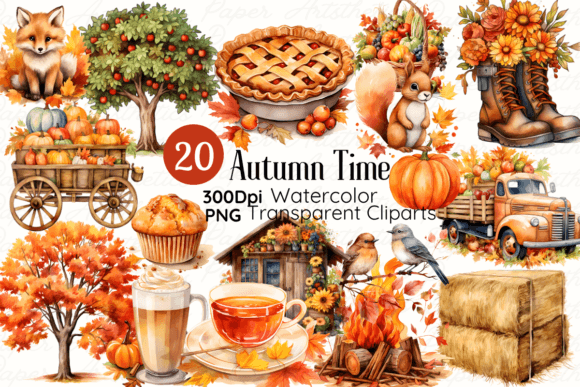 Elevating Digital Creativity: The Strategic Value of Autumn Clipart Fall Watercolor Clipart for Modern Designers