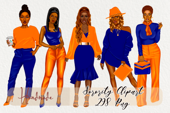 Integrating Sorority Orange and Blue Clipart into Your Creative Workflow