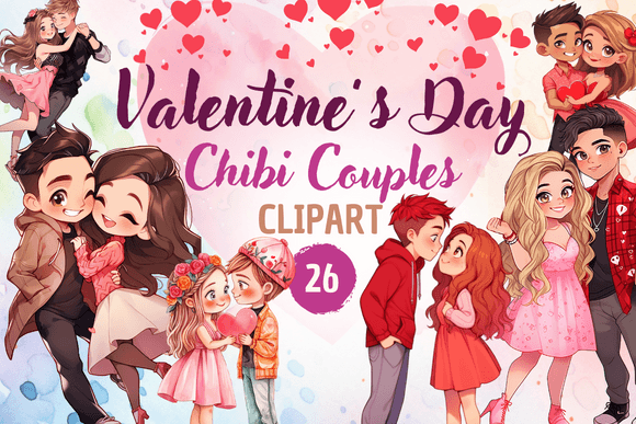 Mastering Valentine Chibi Couples - Clipart for Professional Designs
