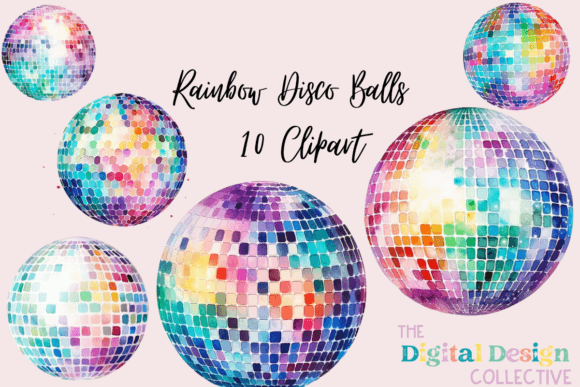 Rainbow Watercolor Disco Balls: Integrating Whimsical Digital Assets into Professional Creative Workflows
