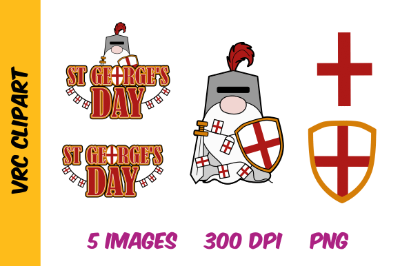 St George’s Day Gnome Set: A Whimsical Design Asset