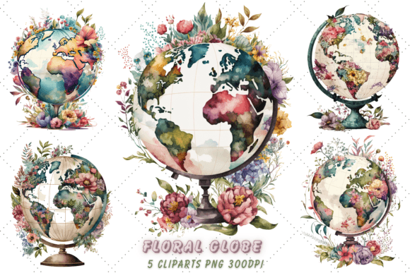 Strategic Branding with Floral Globe Watercolor Clipart