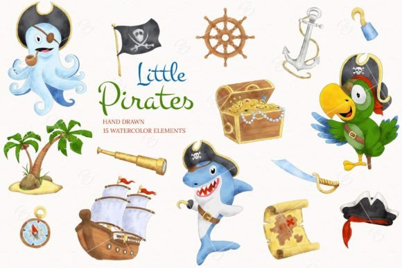 Strategic Visual Storytelling with Little Pirates Watercolor Clipart