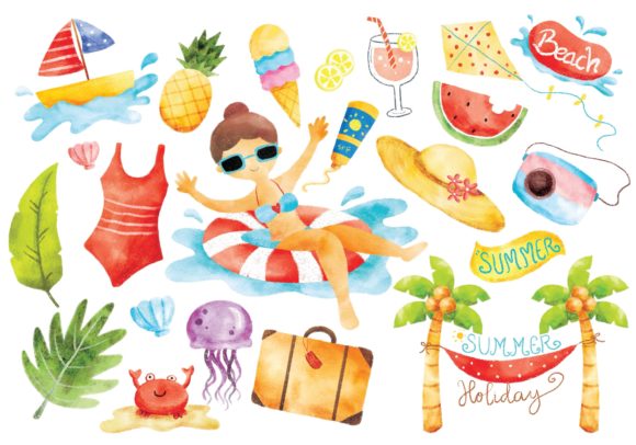 Summer Doodle Digital Water Color: A Practical Asset for Creative Projects