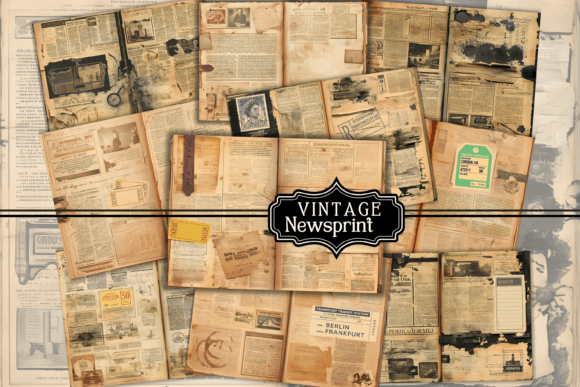 Vintage Newsprint A4 Papers for Design