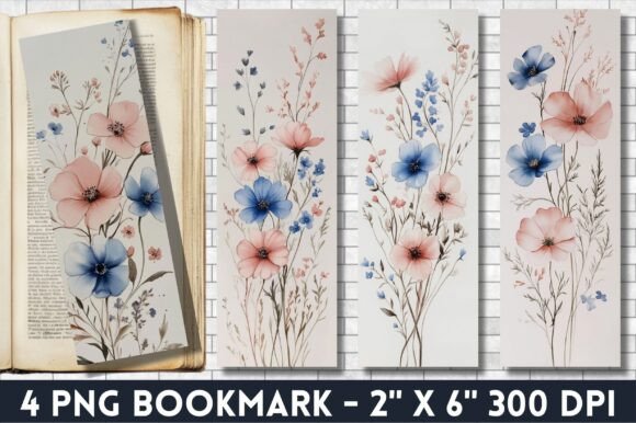Watercolor Botanical Flower Bookmark Guide
