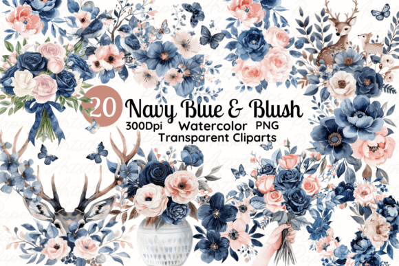 Watercolor Navy Blue and Blush Floral: A Guide to Digital Creativity